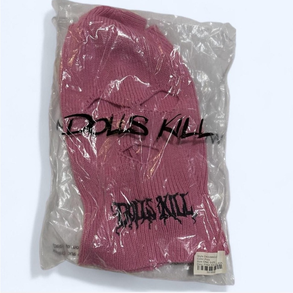 Dolls Kill Vibrant Pink Knit ski mask